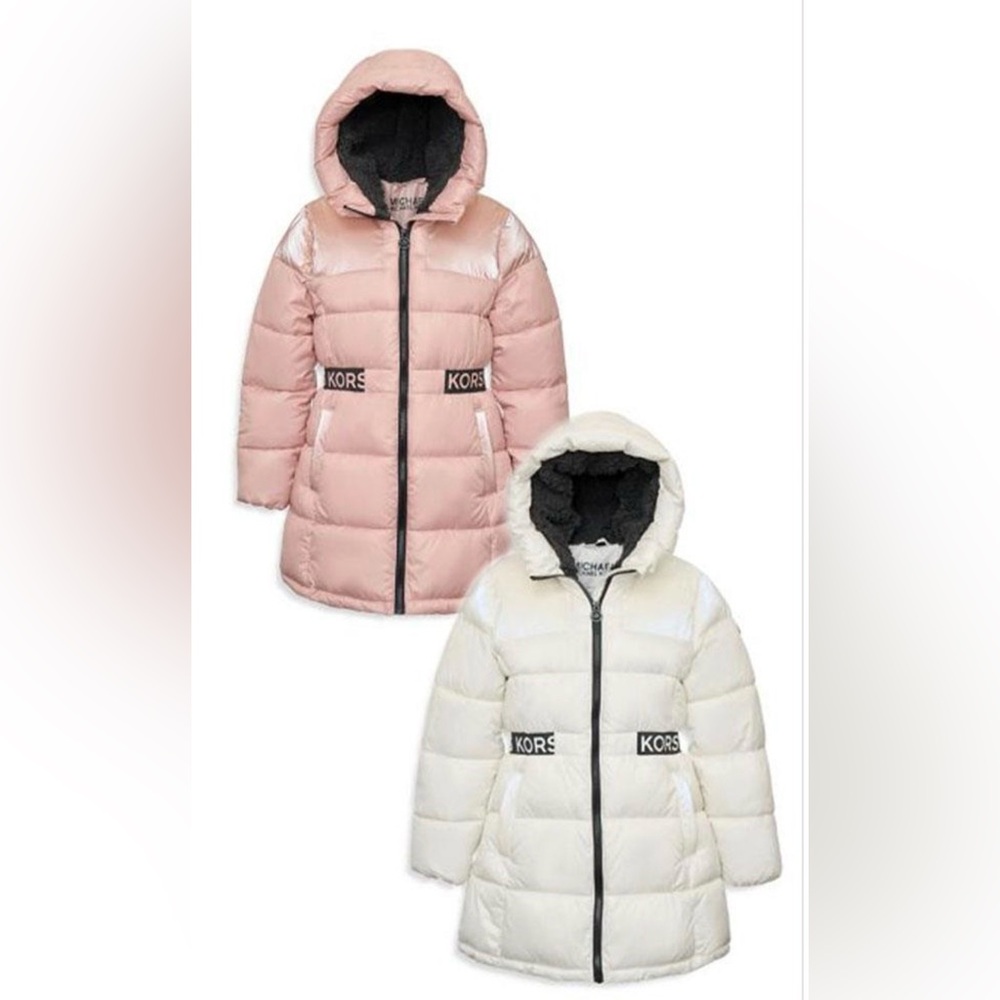 Michael Kors Girl's Hooded Puffer Jacket Winter White - BRAND NEW WITH TAGS